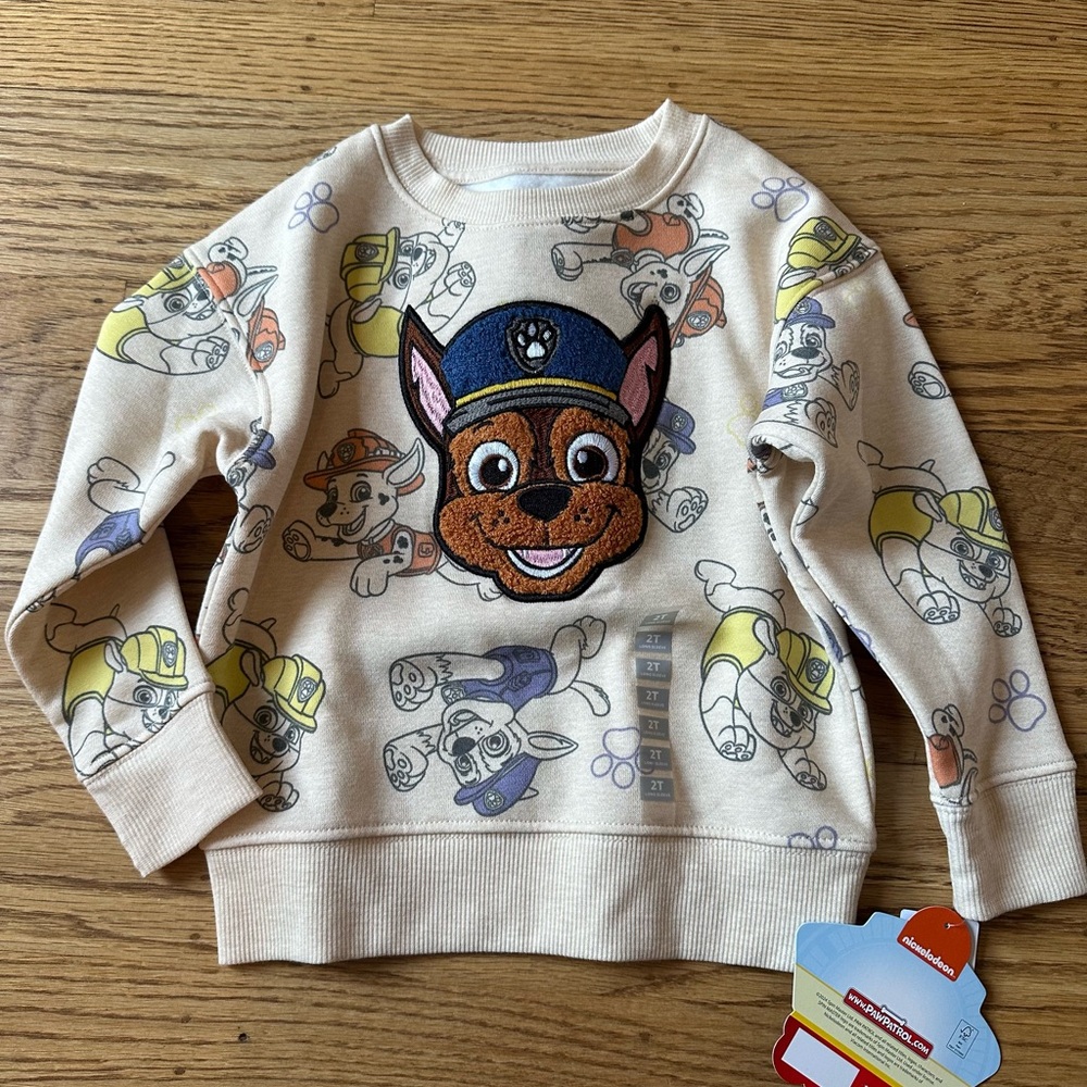 NWT Paw Patrol Sweatshirt, size 2T